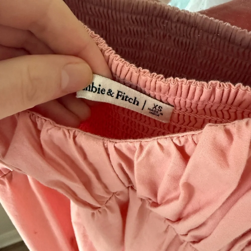 Abercrombie & Fitch Pink Tiered Maxi Dress